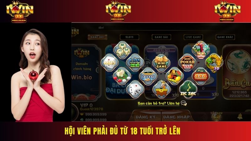 Hội viên phải đủ từ 18 tuổi trở lên